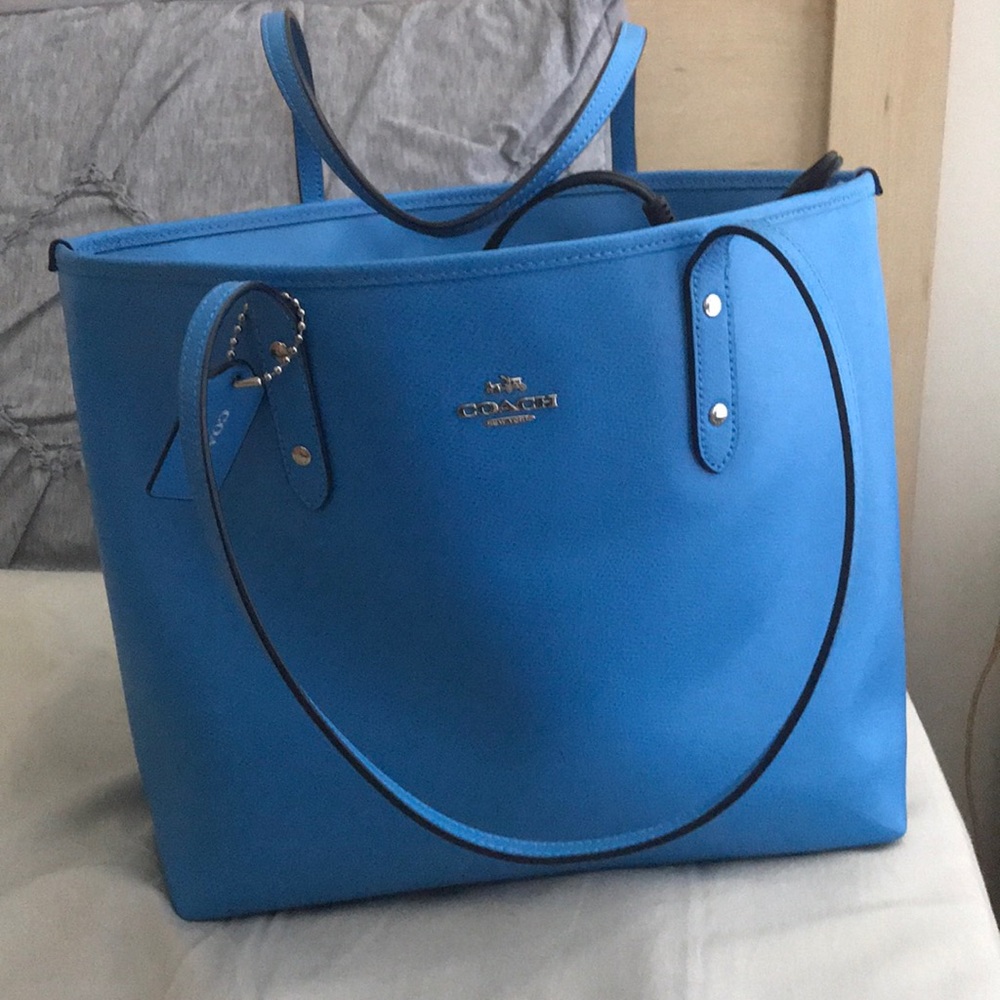 blue coach bag